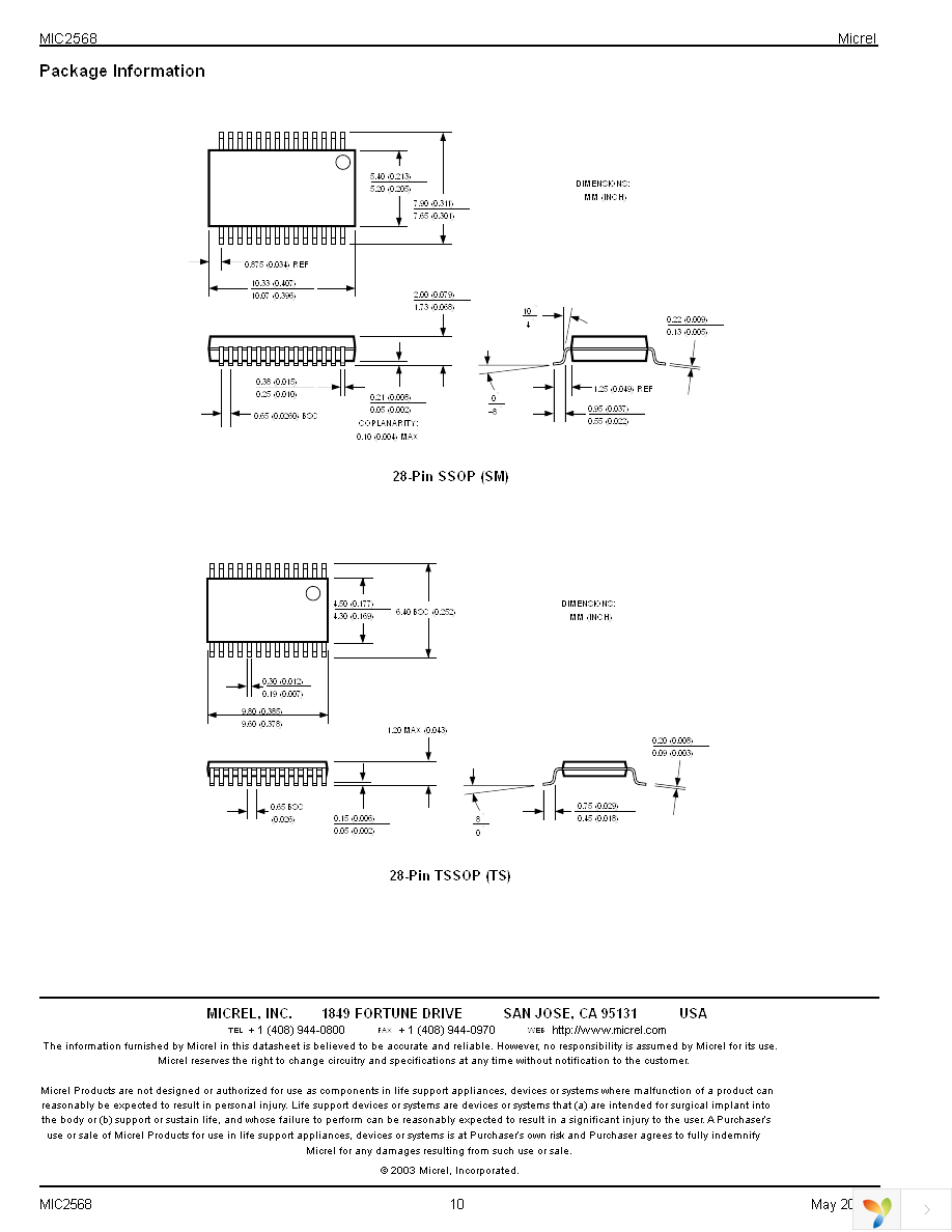 MIC2568-0YSM TR Page 10